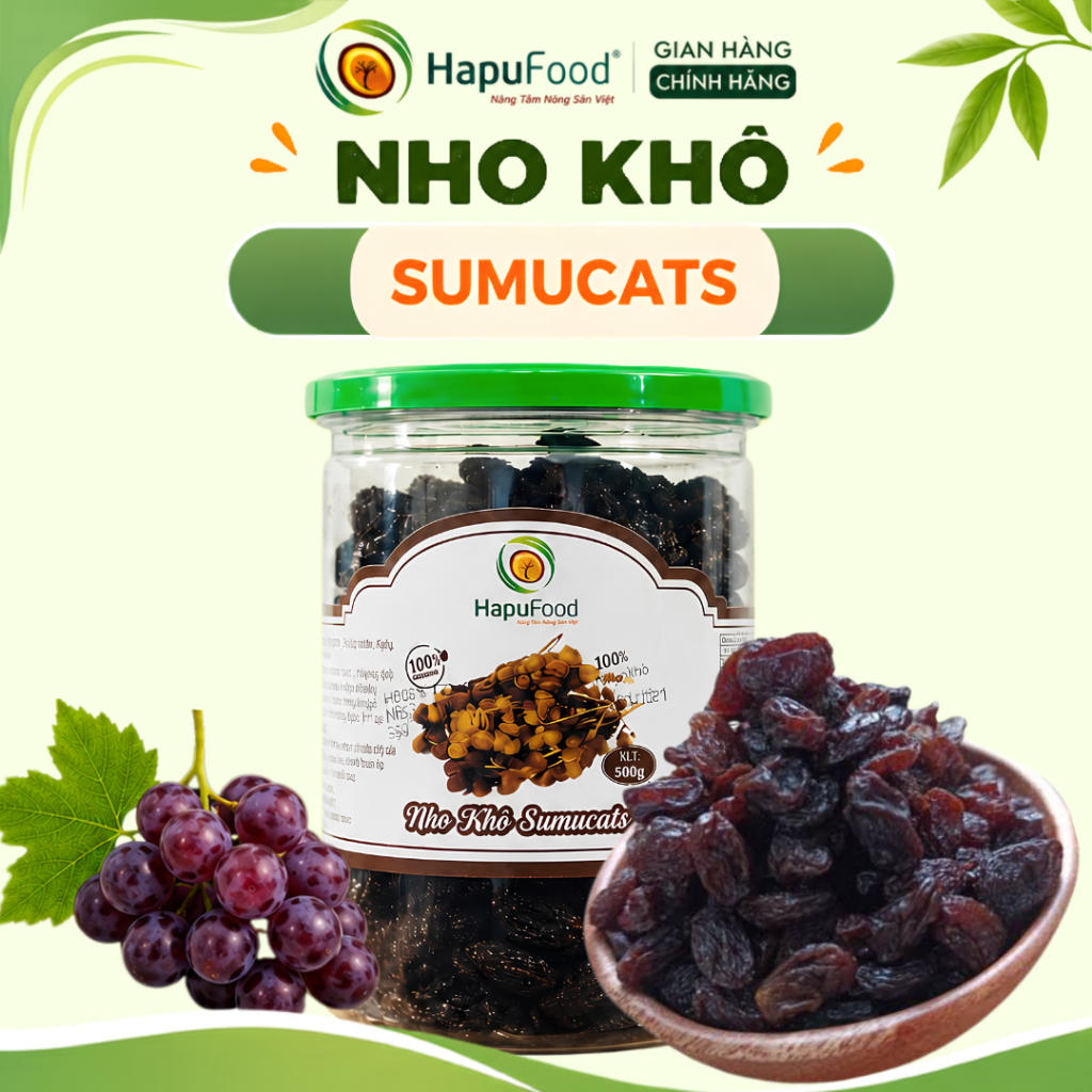 Nho Khô Sumucats Úc Hapufood 250G Không Tẩm Đường, Nho Đen Không Hạt, Ăn Vặt Healthy - Hapufood