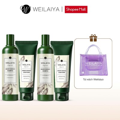 Combo 2 Cặp dầu gội đầu và dầu xả tóc thảo dược Weilaiya gừng trắng giúp tóc chắc khoẻ và sự phát triển da đầu