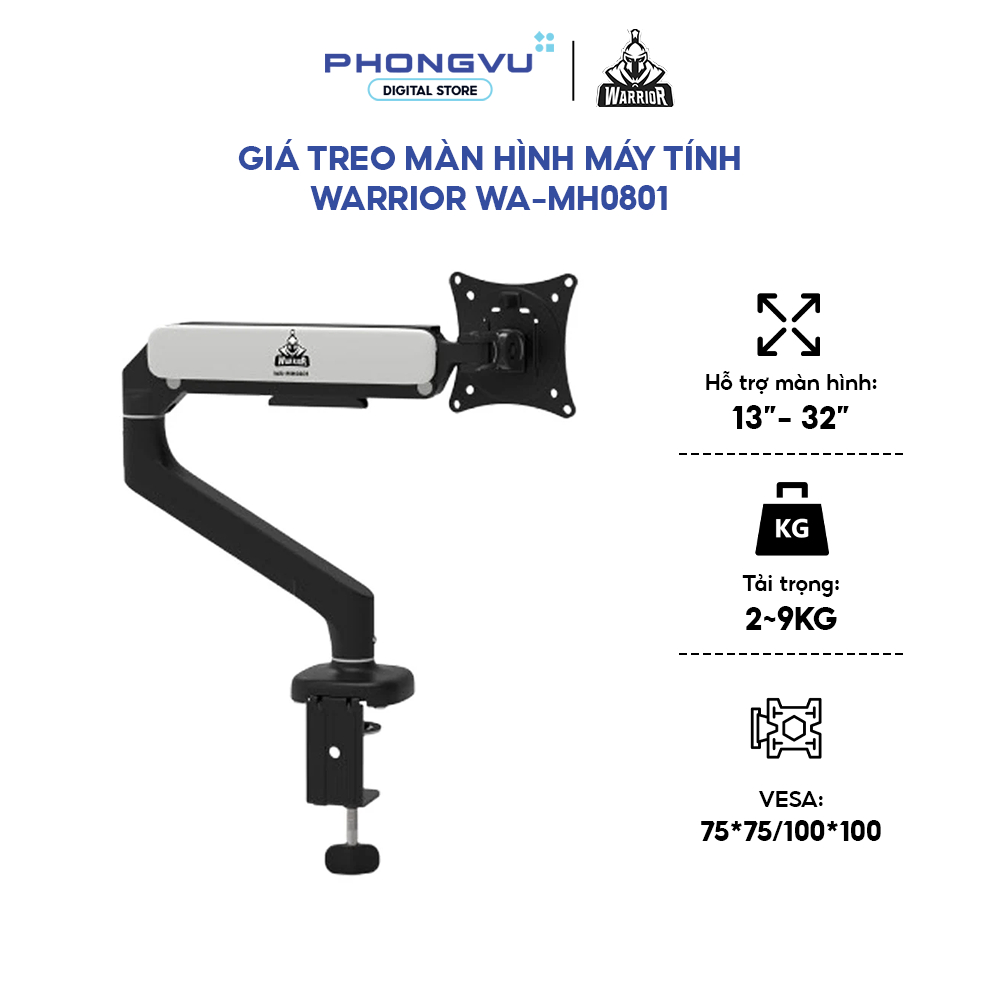 Giá treo màn hình máy tính WARRIOR WA-MH0801 / WA-MH0802 (13 - 32 inch) - Bảo hành 12 tháng