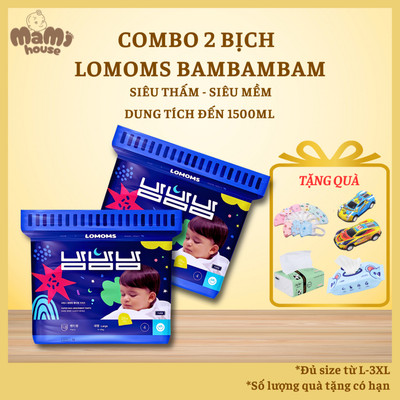 COMBO 2 Tã/bỉm Lomoms BamBamBam, bỉm đêm cao cấp Hàn Quốc đủ size cho bé từ 3 - 25kg