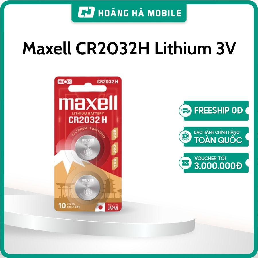 Pin Maxell CR2032H Lithium 3V Vỉ 2 Viên