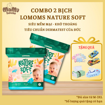 COMBO 2 Tã/bỉm Lomoms Nature Soft Ngày và Đêm Premium Hàn Quốc đủ size từ 3 - 25kg