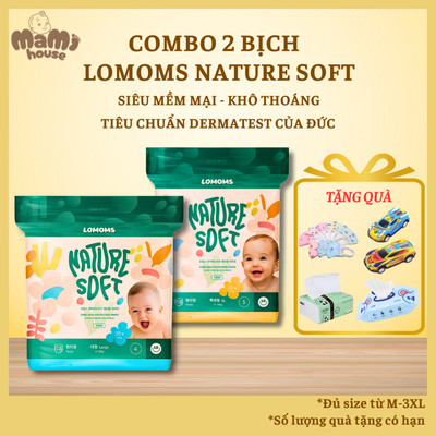 [Kèm Quà] Combo 2 Tã/bỉm Lomoms Nature Soft Ngày và Đêm Premium Hàn Quốc đủ size từ NB đến 3XL