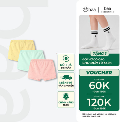 Quần Lót Đùi bé Gái Thun Cotton Kháng Khuẩn Thoáng Khí (1-10 Tuổi) Baababy QL04C