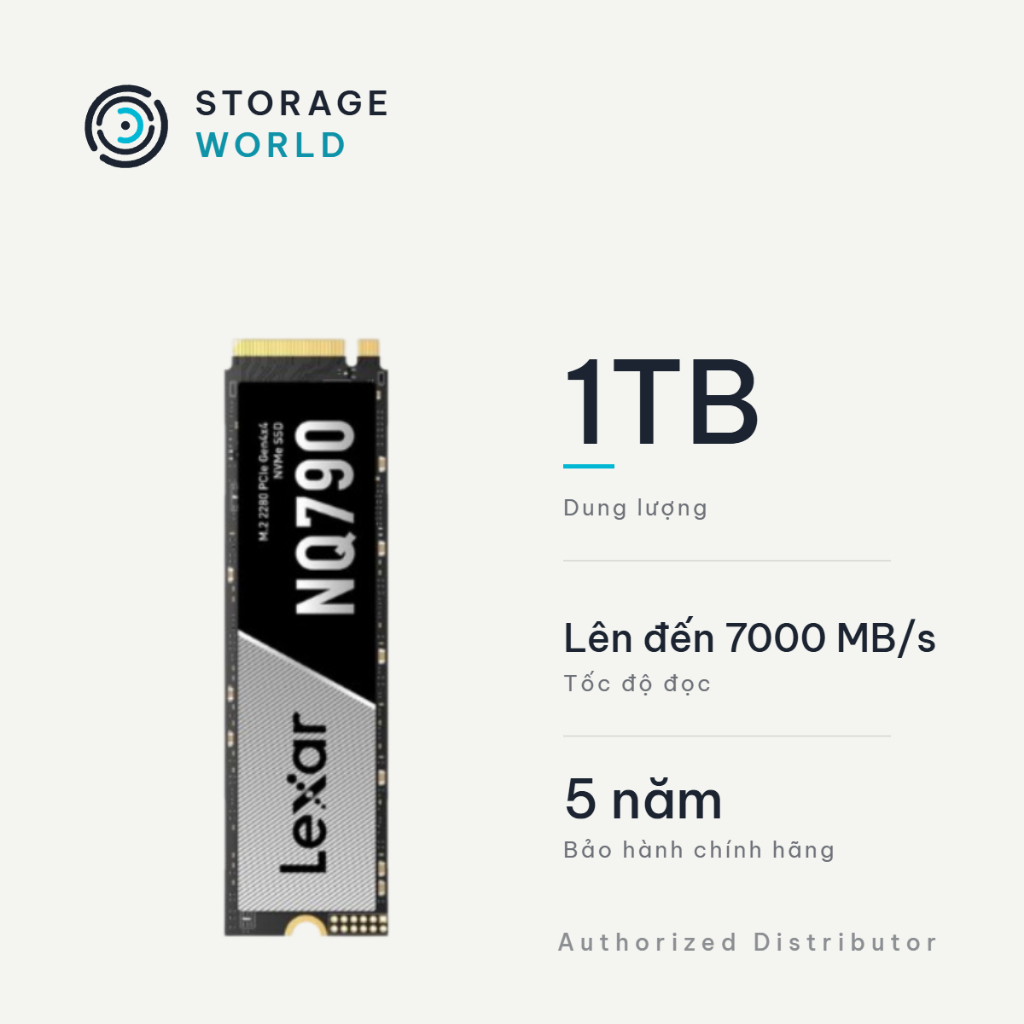 Ổ Cứng Trong SSD Lexar NQ790 1TB M.2 2280 PCIe Gen4x4 NVMe – Read 7000MB/s Write 6000MB/s (LNQ790X00