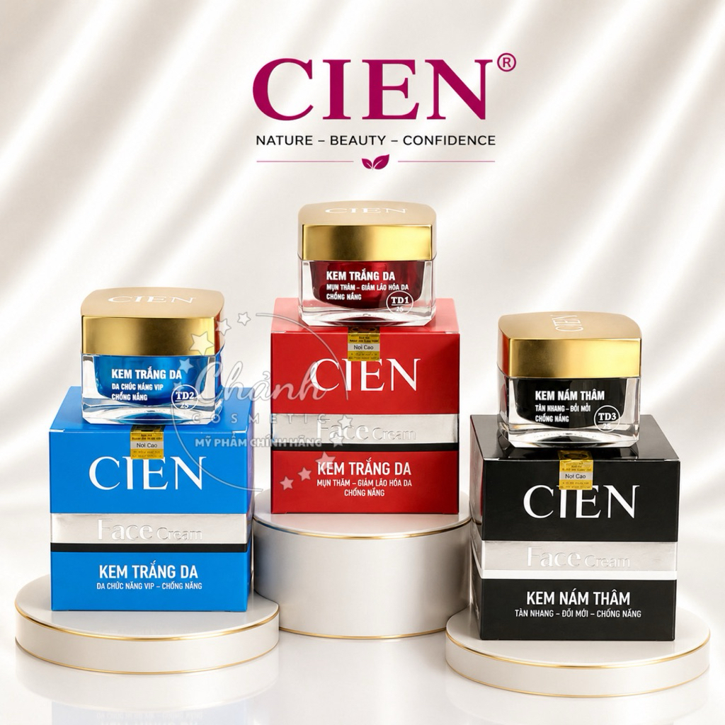Kem CIEN Cao Cấp Giảm Mụn, Nám Thâm, Dưỡng Trắng, Giảm Lão Hoá, Dưỡng Ẩm, Chống Nắng 25g