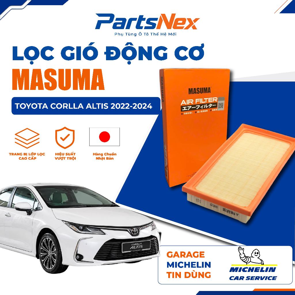 Lọc Gió Động Cơ Corolla Altis 2022-2024 Chính Hãng MASUMA OEM 17801-0T060 17802-77050