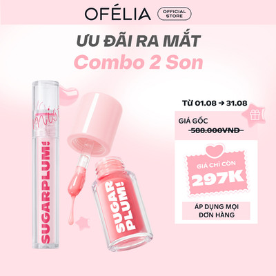 Combo Son Bóng Dưỡng Môi SUGARPLUM Delish Lip Oil + Son Tint Nước Mịn Lì Thuần Chay MistyNow Blurring Tint (3.8g+3.4g)