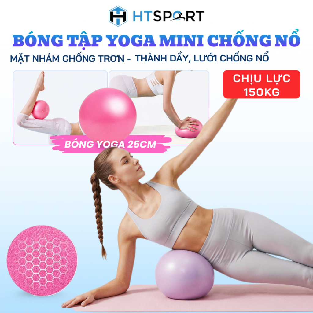 Bóng Yoga Mini HTSPORT Bóng Pilates Mini Tập Core, Kegel, Cơ Sàn Chậu, Đùi Trong, Mông Hông 25cm