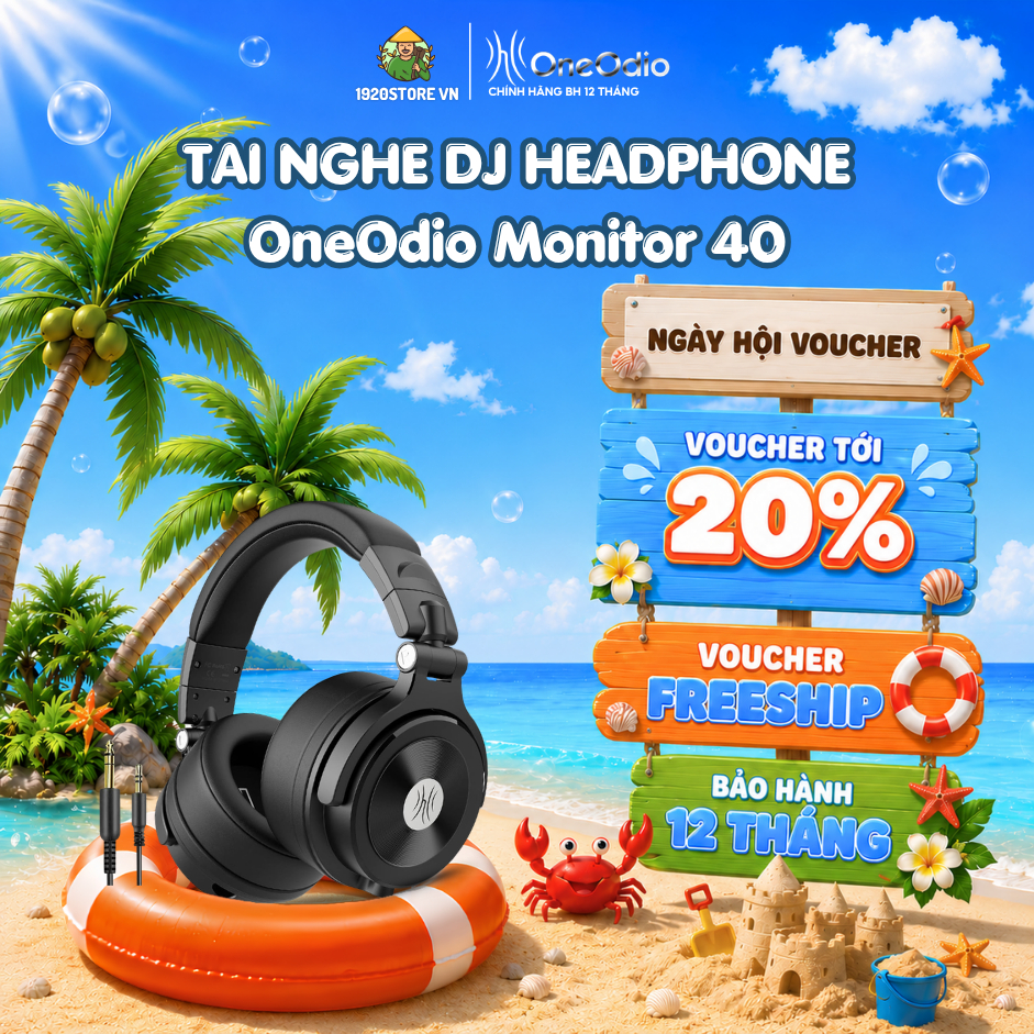 Tai Nghe Headphone Có Dây 3.5mm OneOdio Monitor 40 Màng Loa 50mm, Công Suất Tối Đa 30mW, Dành Cho DJ