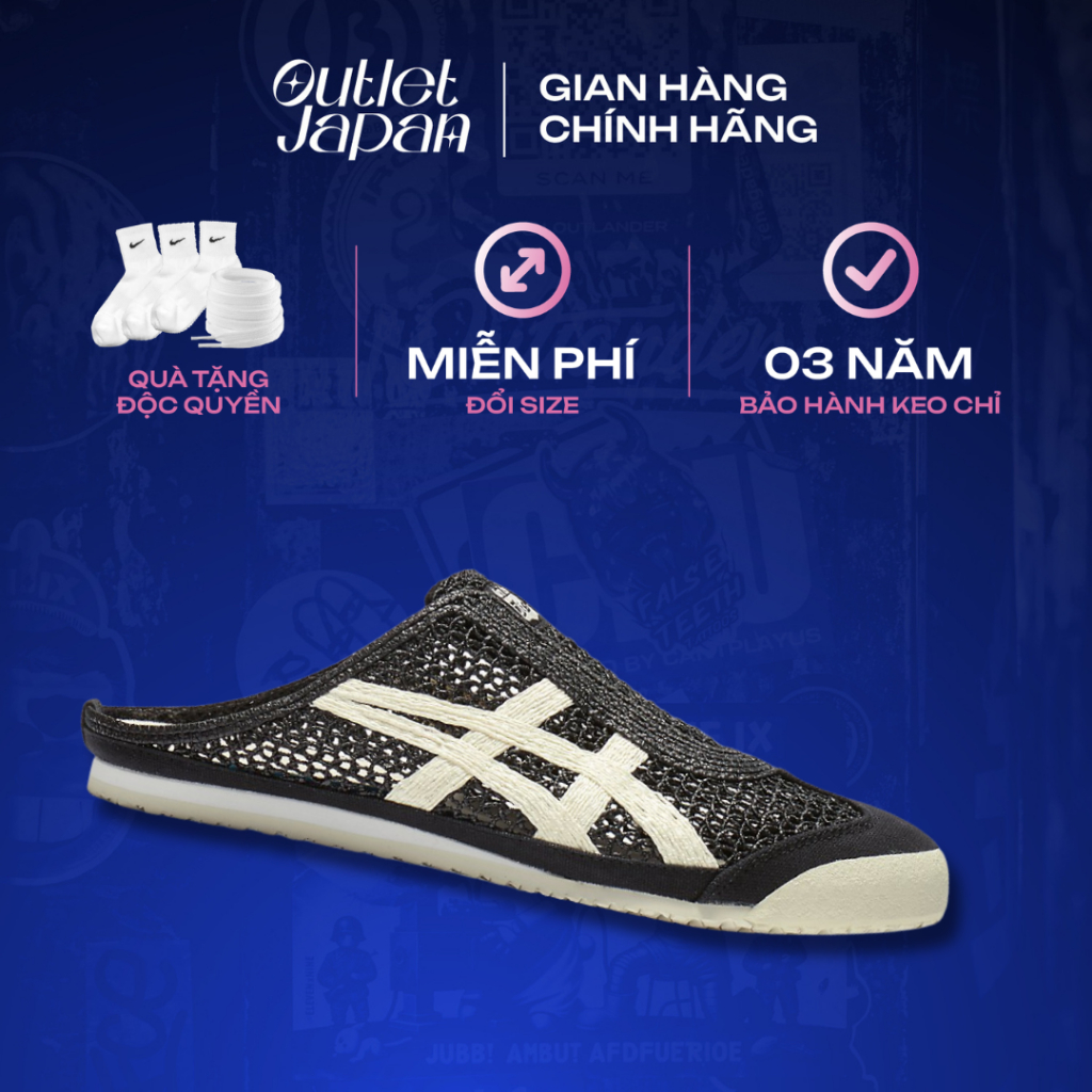 Giày Onitsuka Tiger Sabot 'Black White' chính hãng, Onitsuka Tiger real fullbox bảo hành 03 năm Japa