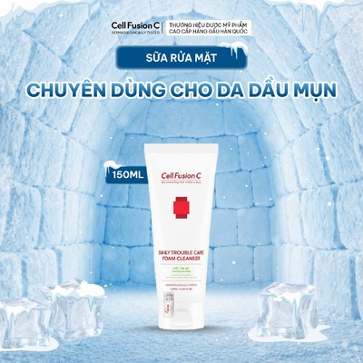 Sữa Rửa Mặt Làm Sạch Bụi Mịn Kiềm Dầu Giảm Mụn Cell Fusion C Daily Trouble Care Foam Cleanser 130ML