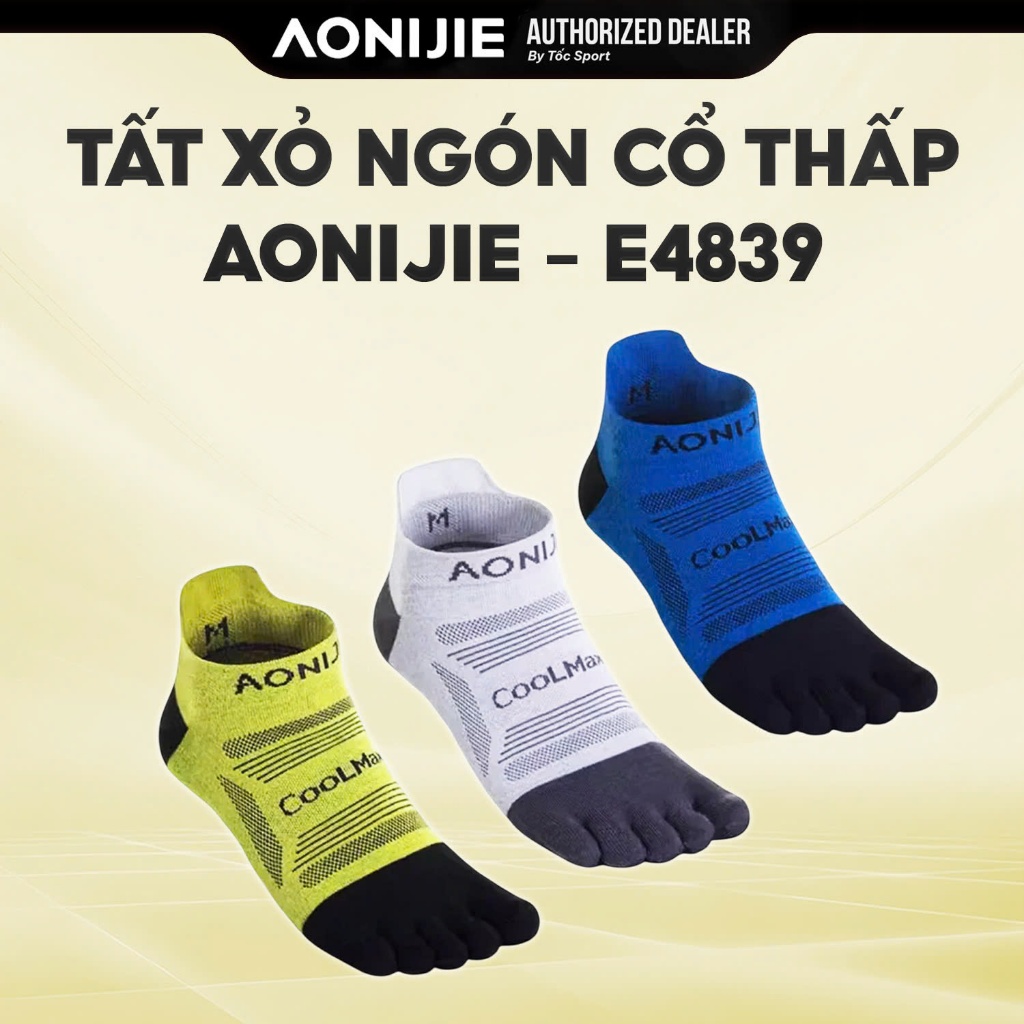 Tất Xỏ Ngón | Tất Năm Ngón | Aonijie - E4839 | Tất Cổ Thấp | Tất Chạy Bộ Chuyên Nghiệp | Tất Thể Tha