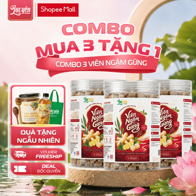 Combo 3 Hũ Viên Ngậm Gừng Lạc Yên Foods- Thơm Gừng Ấm Họng