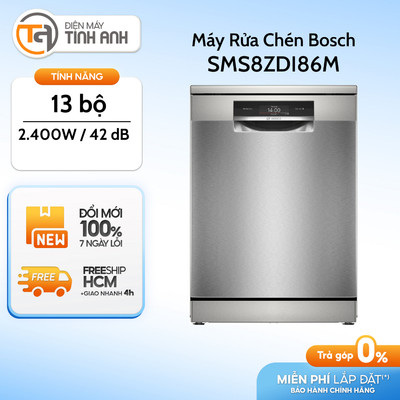 Máy Rửa Chén Độc Lập Bosch SMS8ZDI86M - Dung Tích 13 Bộ - Series 8 - Xuất Xứ Đức  [Giao Toàn Quốc]