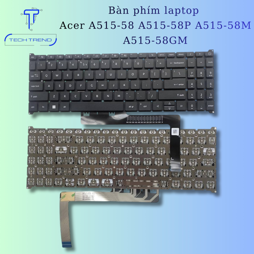 Bàn phím laptop thay thế cho Acer Aspire 5 A515-58 A515-58P A515-58M A515-58GM
