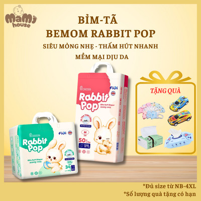 Tã/Bỉm Hàn Quốc DÁN/QUẦN Bemom Rabbit Pop Hàn Quốc Siêu Mỏng, Thoáng Khí Size NB-4XL