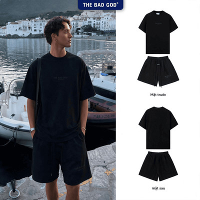 Set Bộ Nam The Bad God Black Shift Cao Cấp (Áo Thun Cotton 240gsm & Quần Short Umi) - Form Regular