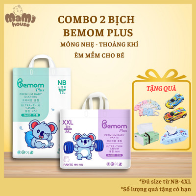 COMBO 2 Bịch Tã/Bỉm Bemom Plus Hàn Quốc Đủ Size Cho Bé Từ NB đến 4XL