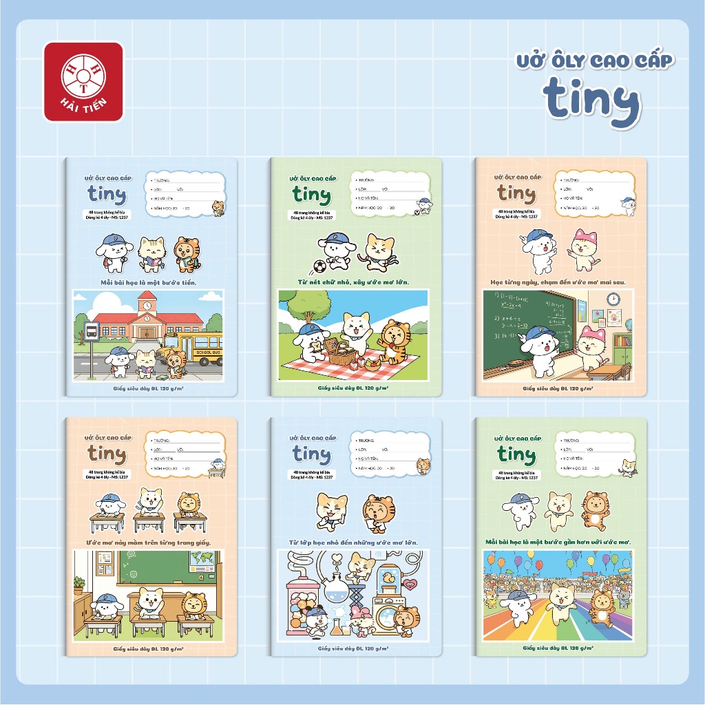 HẢI TIẾN Vở ô ly cao cấp 7 sao - Tiny - ĐL 120g/m2 - 48,80 trang - 4/5 ô ly