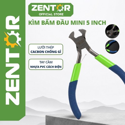 Kìm bấm đầu Mini 5 inch ZENTOR-Kìm cắt chân linh kiện làm từ thép Cacbon chống gỉ, chống ăn mòn