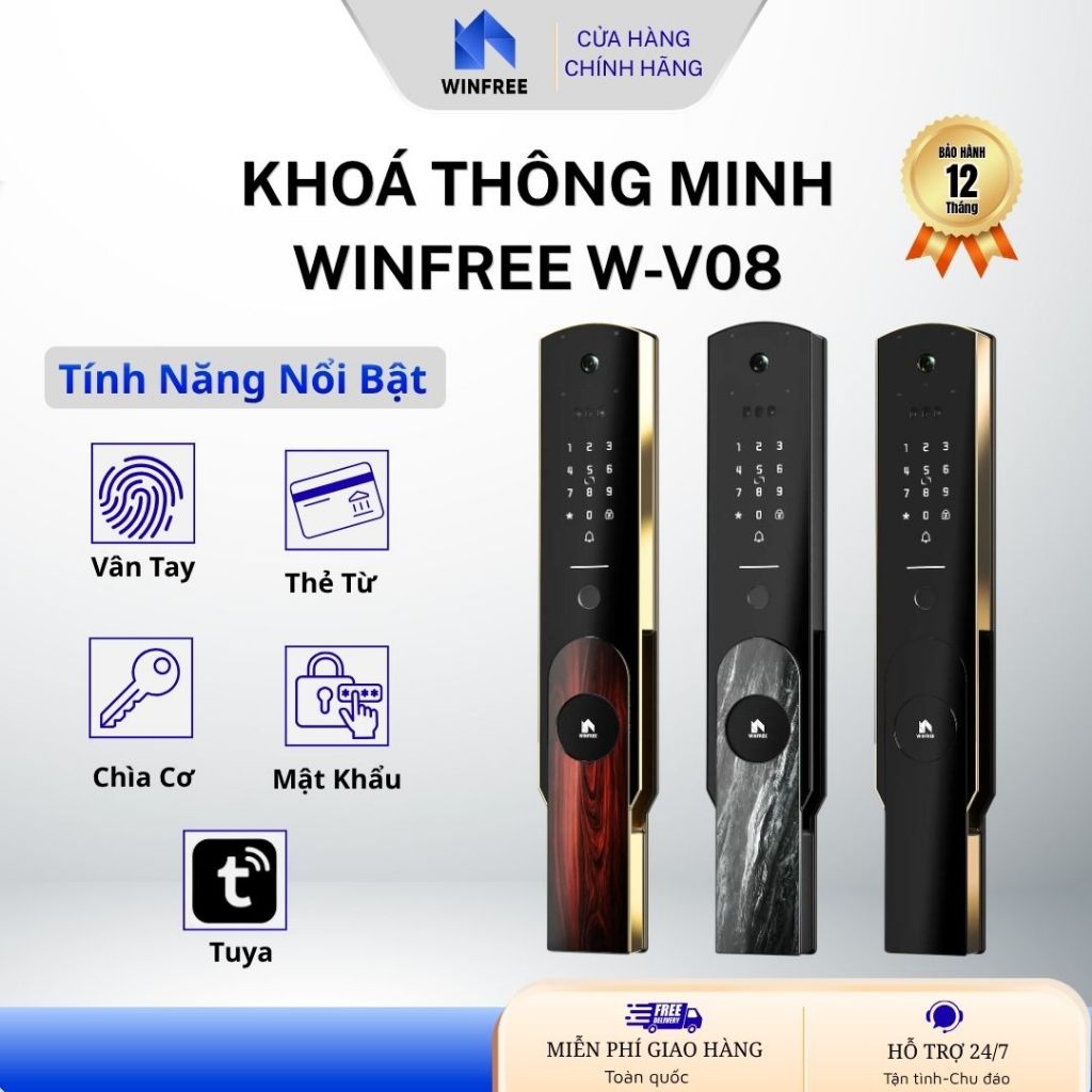 Khóa Thông Minh Chuyên Dụng Cho Cửa Chính, Cửa Đại Sảnh Biệt Thự, Villa Và Biệt Thự Cao Cấp - W-V08 
