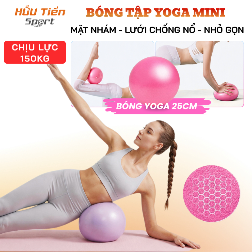 Bóng Yoga Mini Pilates 25cm, Bóng Tập Cơ Sàn Chậu Kegel Core Đùi Trong, Dụng Cụ Tập Yoga Fitness Hữu