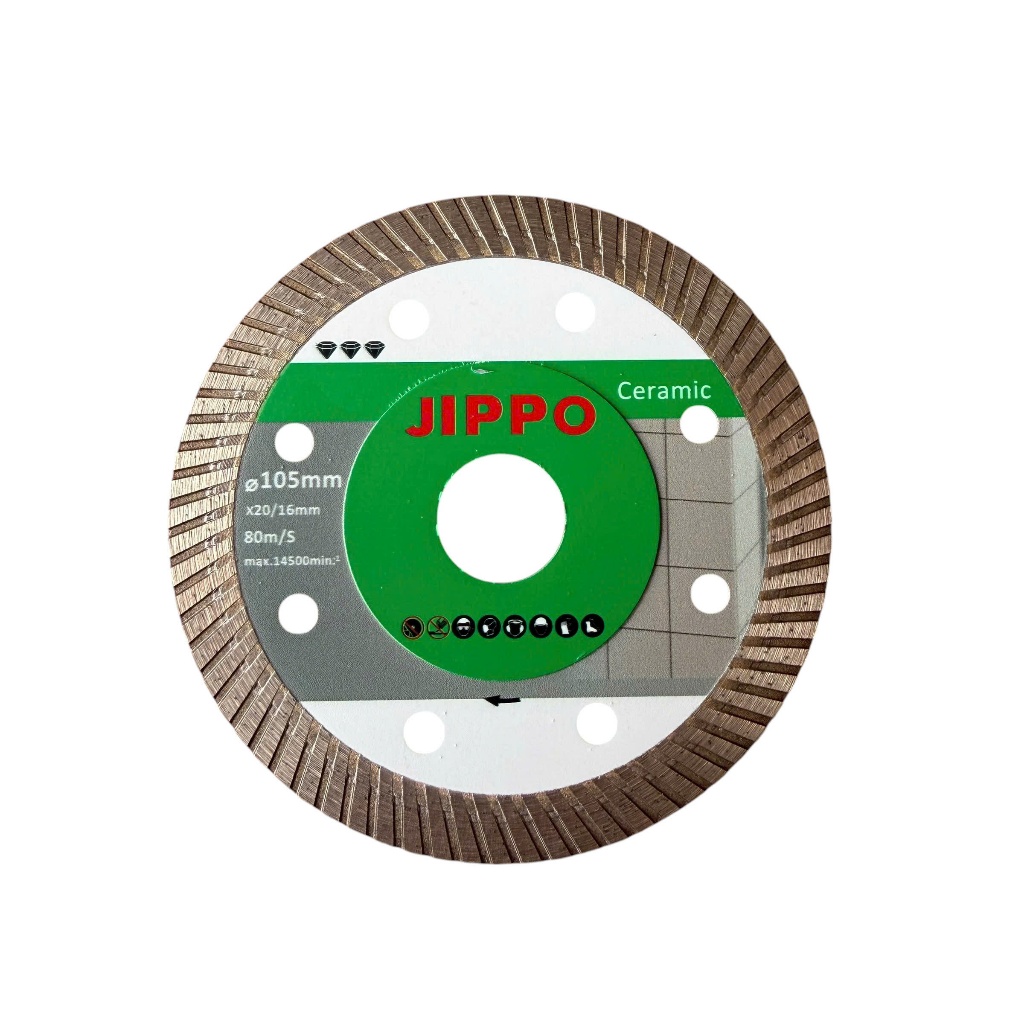 Lưỡi Cắt Gạch Kim Cương JIPPO 105mm Cao Cấp – Lưỡi Cắt Đá, Cắt Gạch Men, Ceramic