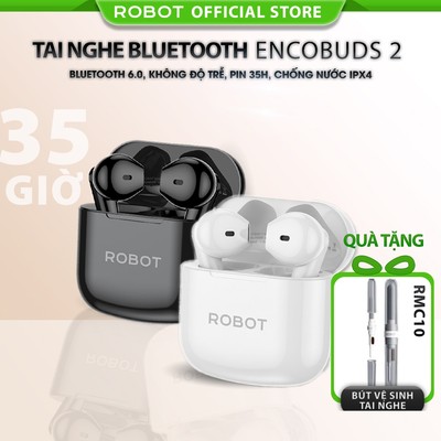 Tai Nghe Bluetooth 6.0 ROBOT Encobuds không độ trễ, chống nước playtime 36 tiếng