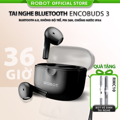 Tai Nghe Bluetooth 6.0 ROBOT Encobuds 3 In Ear Playtime 35H, Có Khả Năng Chống Nước IPX4_ Bảo Hành 12 Tháng