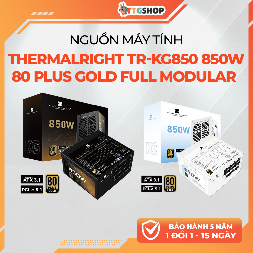 Nguồn Máy Tính Thermalright TR-KG850 850W 80 Plus Gold Full Modular Black White