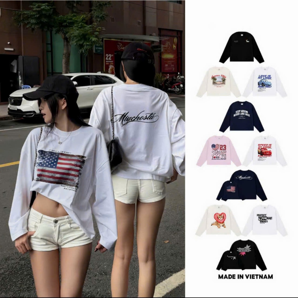 Áo thun boxy tay dài cá tính hot trend ,áo phông nam nữ cổ tròn form rộng chất…