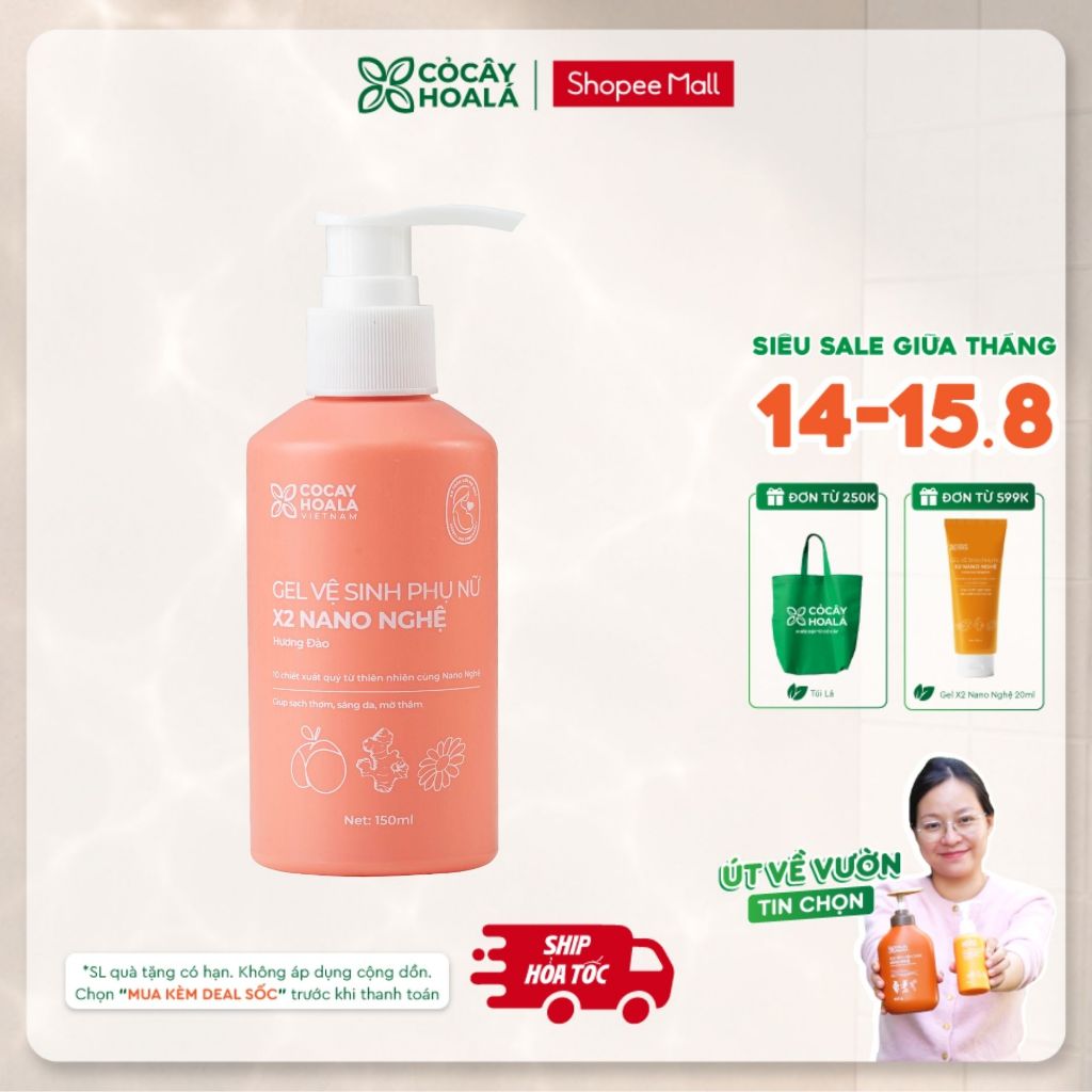 [HỎA TỐC] Dung Dịch Vệ Sinh Cỏ Cây Hoa Lá Gel x2 Nano Nghệ Làm Sạch Dưỡng Ẩm 150ml