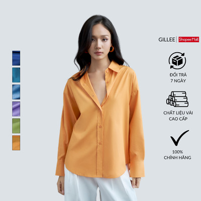 Áo sơ mi nữ GILLEE sơ mi dáng oversized, sơ mi form rộng vải kate Mỹ thấm hút, chống nhăn FAS327