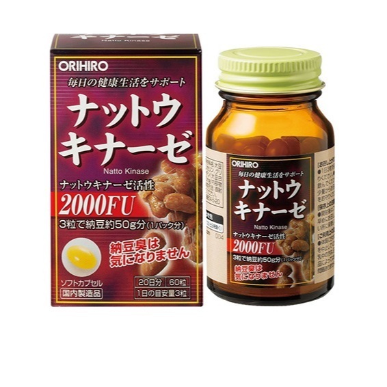 VIÊN ĐẬU NÀNH LÊN MEN NATTO 2000FU ORIHIRO NHẬT BẢN (HỘP 60 VIÊN)
