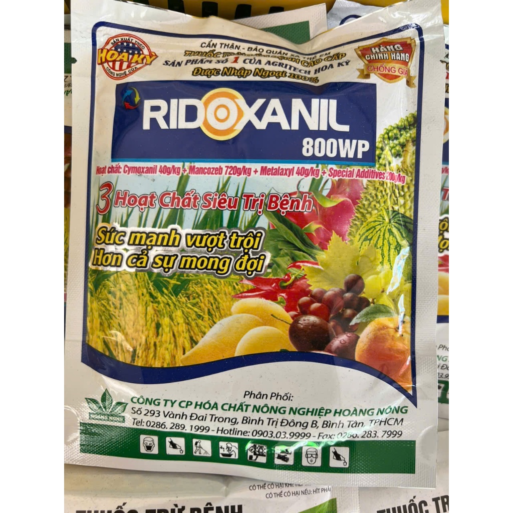 RIDOXANIL 800WP gói 100gr chuyên trừ bênh cây trồng