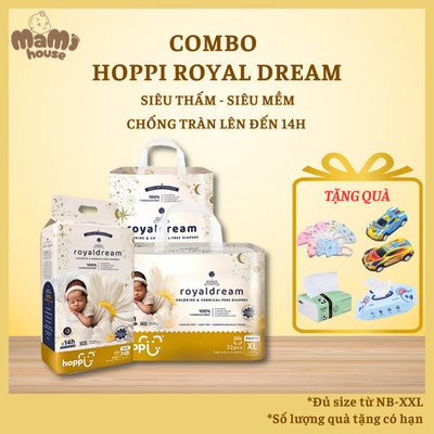 [Kèm quà] Bỉm Quần Hoppi RoyalDream Siêu Mỏng Nhẹ – Size M/L/XL/XXL – Cho Bé 6–25kg