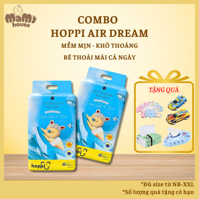 [ DEAL KÈM QUÀ] Tã - Bỉm Hoppi Airdream siêu mềm mỏng size M Dán 48 Miếng cho bé 6-11kg - A22