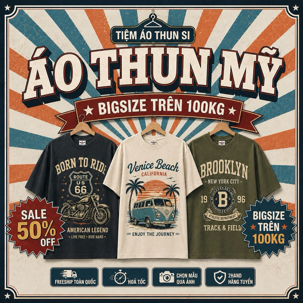 [Sale Bigsize] Áo Thun Secondhand (2hand) Bigsize Trên 100kg (quyensi)