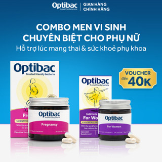 Combo Thực phẩm bảo vệ sức khỏe Men vi sinh Optibac Pregnancy 30 viên/hộp và For Women 14 viên/hộp