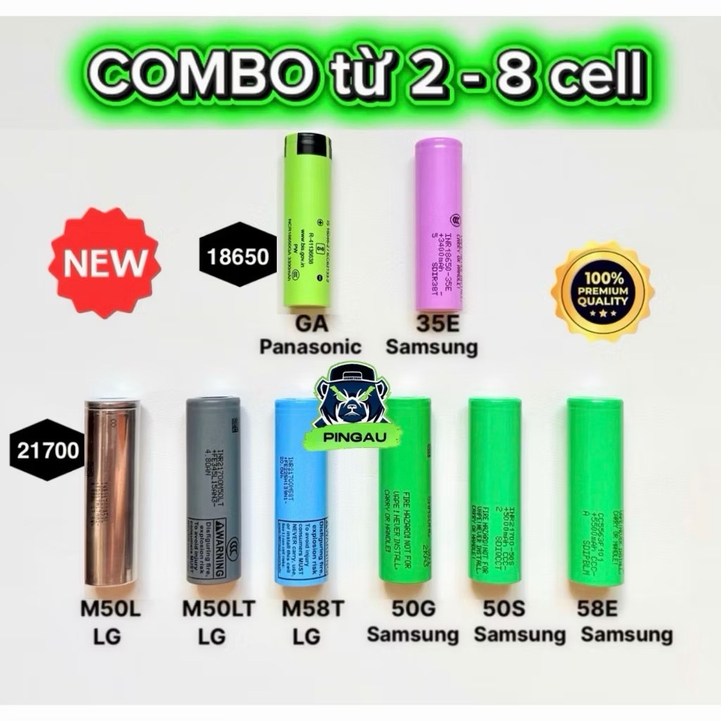 COMBO 2cell 4cell 6cell 8cell MỚI 100% CHÍNHÃNG pin 18650 21700 dùng cho pin robot lau nhà, pin cửa 