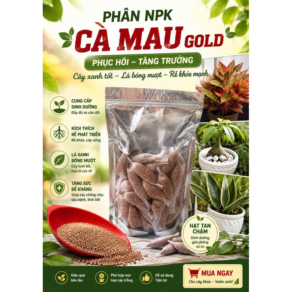 set phân NPK cà mau 20-10-10 tan chậm dành riêng cho lan và cây kiểng 1 ký khoảng 50 túi