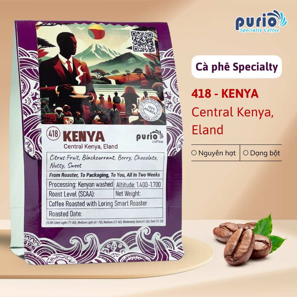 (418) Cà phê đặc sản Specialty Coffee - Kenya, Central Kenya, Eland - Purio Coffee