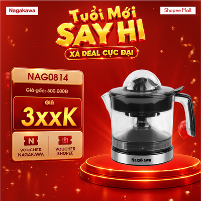 Máy Vắt Cam Nagakawa NAG0814, Công Suất 25W 750ml, Nhỏ Gọn Tiện Lợi Vắt, Hàng Chính Hãng, Bảo Hành 12 Tháng