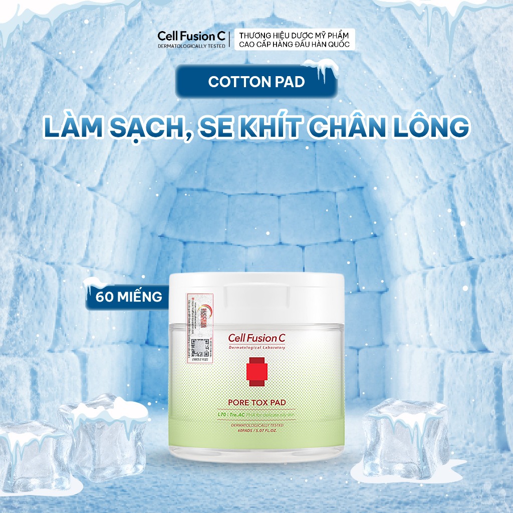 [SHOPEE XỬ LÝ] Toner Pad Cấp Ẩm Cải Thiện Lỗ Chân Lông Cell Fusion C Pore Tox Pad 60 Miếng