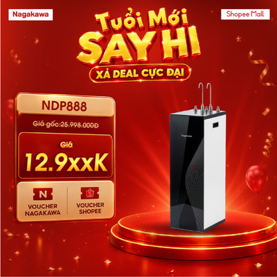 Máy lọc nước RO Hydrogen nóng lạnh nguội Nagakawa NDP888 13 lõi RO Hàn Quốc 110GPD 22L/h X2 Hydrogen Bảo hành 42 tháng