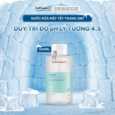 Nước Tẩy Trang Rửa Mặt Cấp Ẩm Cân Bằng độ pH Trên Da Cell Fusion C Low pH Pharrier Cleansing Water 500ml