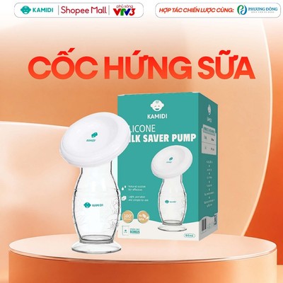 Cốc Hứng Sữa Kamidi Chất Liệu Silicone Cao Cấp, Cốc Hút Sữa Rảnh Tay Cho Mẹ Dung Tích 90ml Dành Cho Bé Ti Bình Sữa