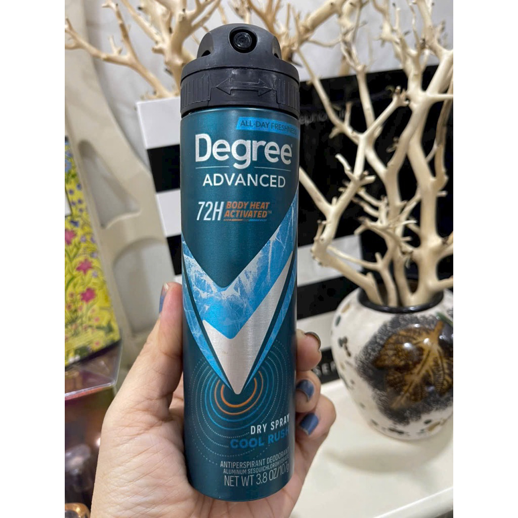 Xịt khử  mùi toàn thân nam Degree Advanced 72 h cool rush