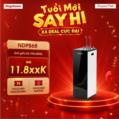 Máy lọc nước RO Hydrogen nóng lạnh nguội Nagakawa NDP868 13 lõi RO Hàn Quốc 110GPD 22L/h Bảo hành 42 tháng